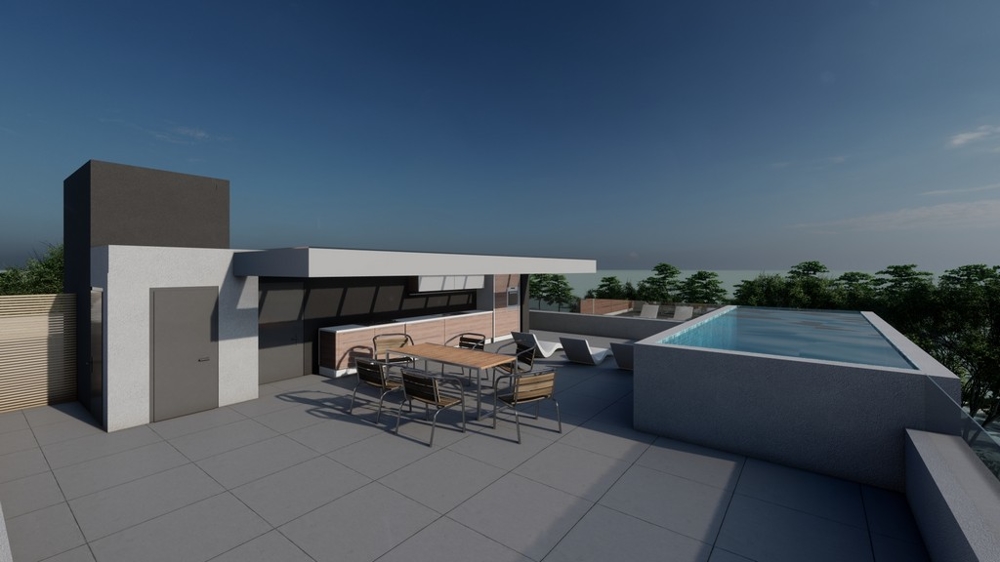 Terrazza sul tetto con piscina vicino al mare - immobile A2795 in Croazia.