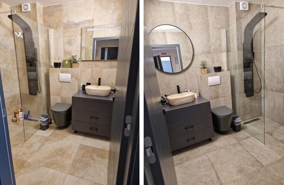 Bagno moderno con doccia