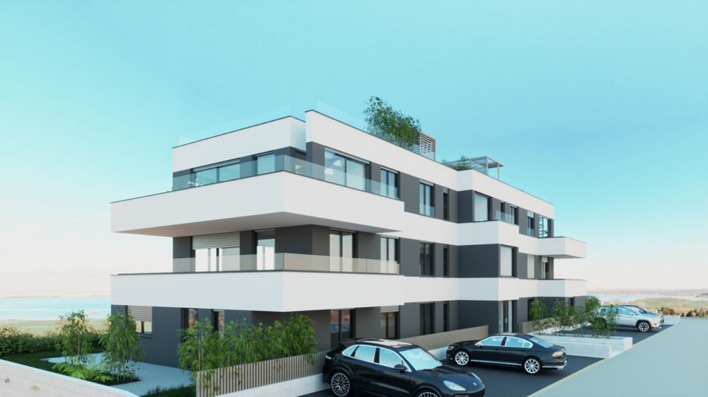 Moderno complesso residenziale con balconi e parcheggi a Privlaka, regione di Zadar