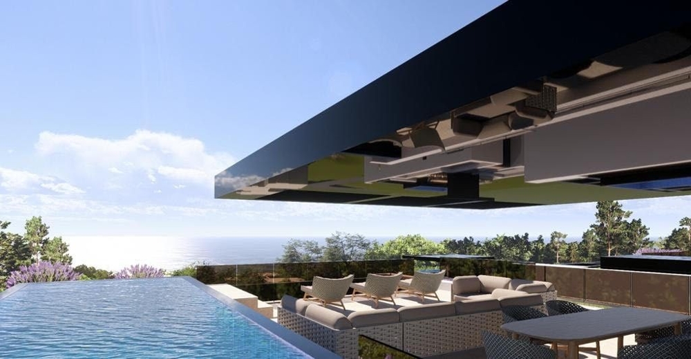 Villa di design con piscina a sfioro e vista mare sulla Croazia, architettura moderna con terrazza aperta – attico in vendita in Croazia.