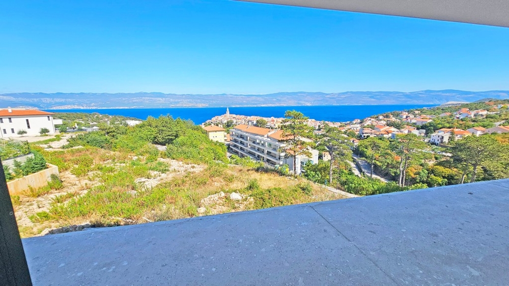 Vista mare dalla terrazza su Vrbnik e sul Quarnaro - appartamento A3479 sull'isola di Krk