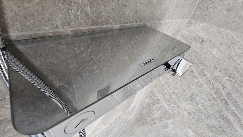 Miscelatore doccia Hansgrohe di pregio nel bagno moderno