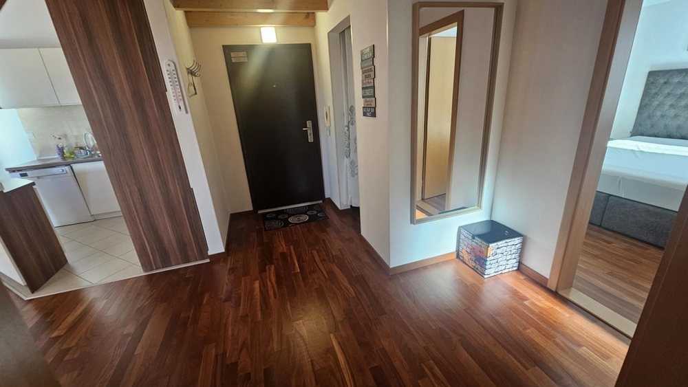 Ingresso con corridoio e vista sulla cucina