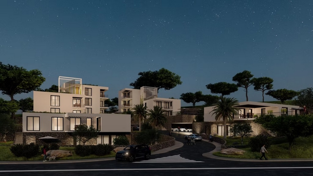 Residenza di nuova costruzione in vista notturna con illuminazione - immobile A3754 Primosten