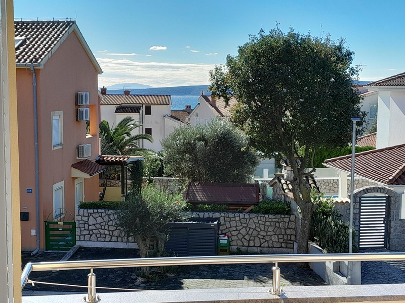 Vista sull'ulivo e sulle case vicine fino al mare