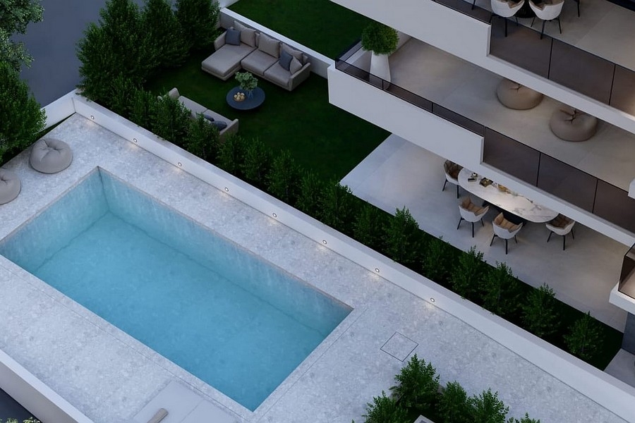 Vista sulla piscina