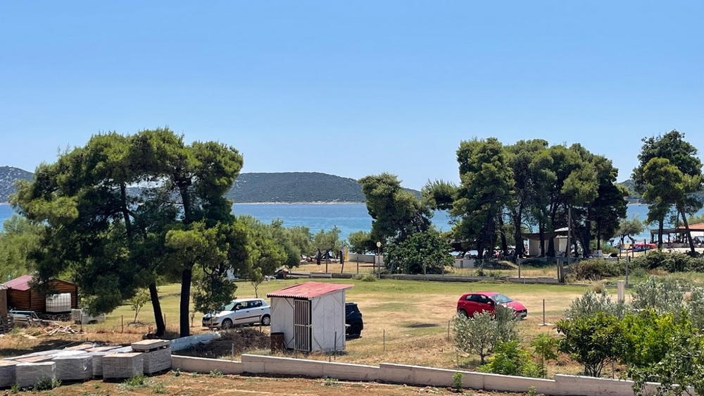Vista mare oltre pini e aree verdi vicino a Vodice