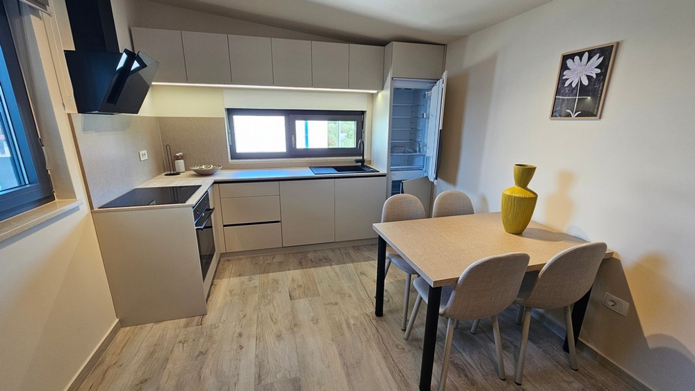 Cucina moderna con zona giorno in un appartamento in Croazia