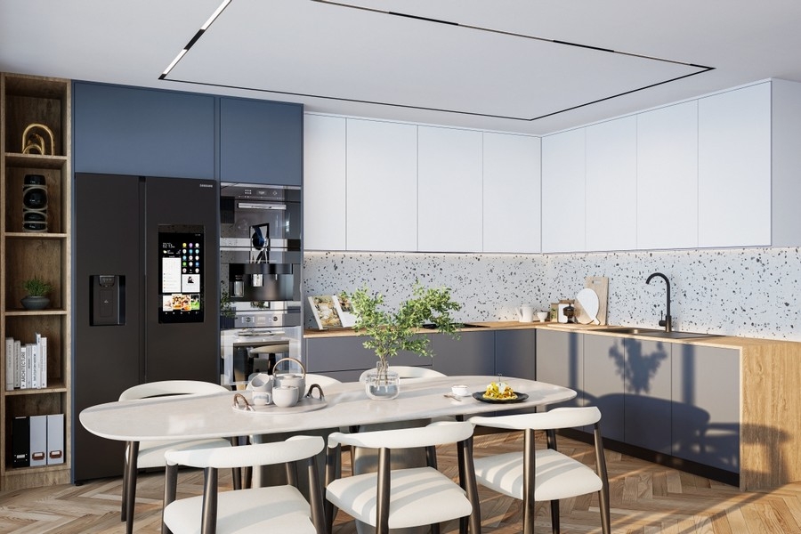 Cucina moderna con dotazioni di pregio e isola