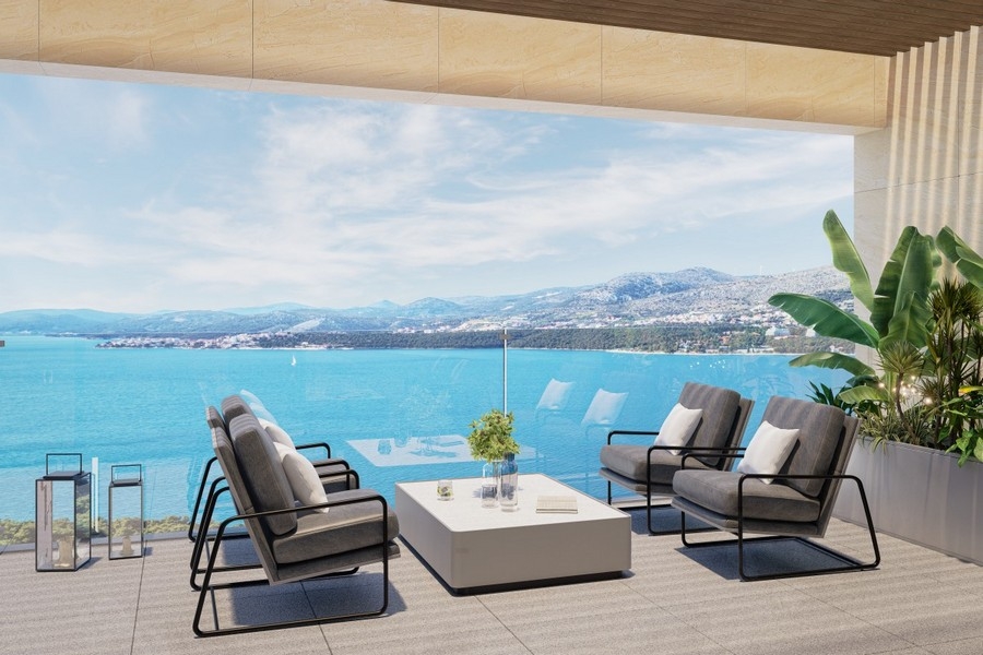 Appartamento di lusso con vista mare e terrazza a Ciovo