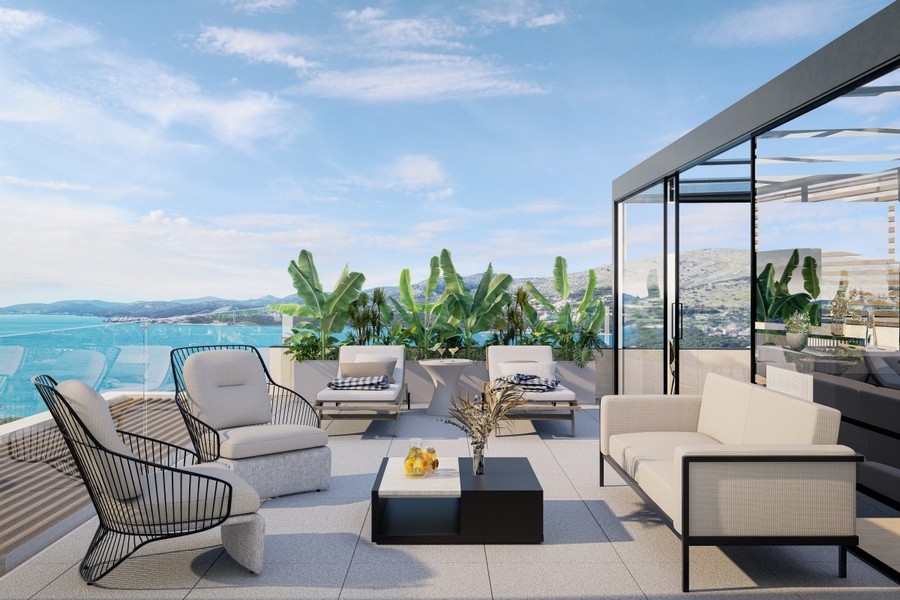 Terrazza sul tetto con vista mare Croazia