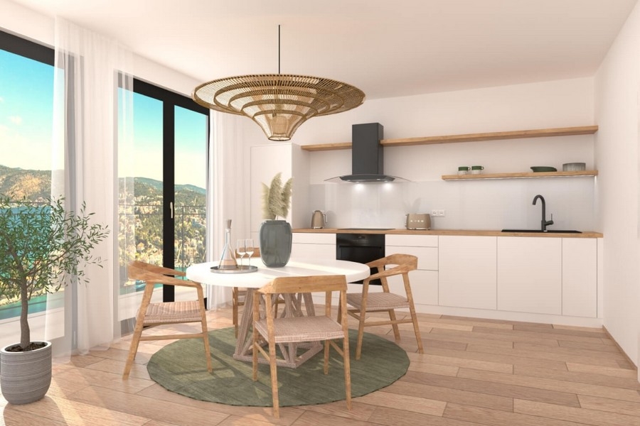 Cucina moderna con concetto abitativo aperto in Croazia