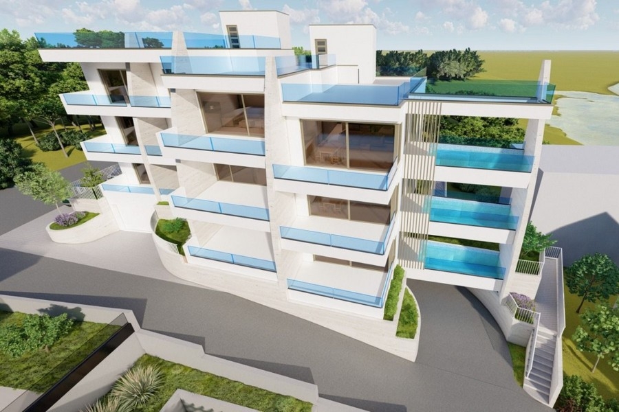 Complesso residenziale sul mare vista dall'alto