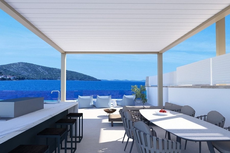 Terrazza con vista mare a Primosten, Croazia