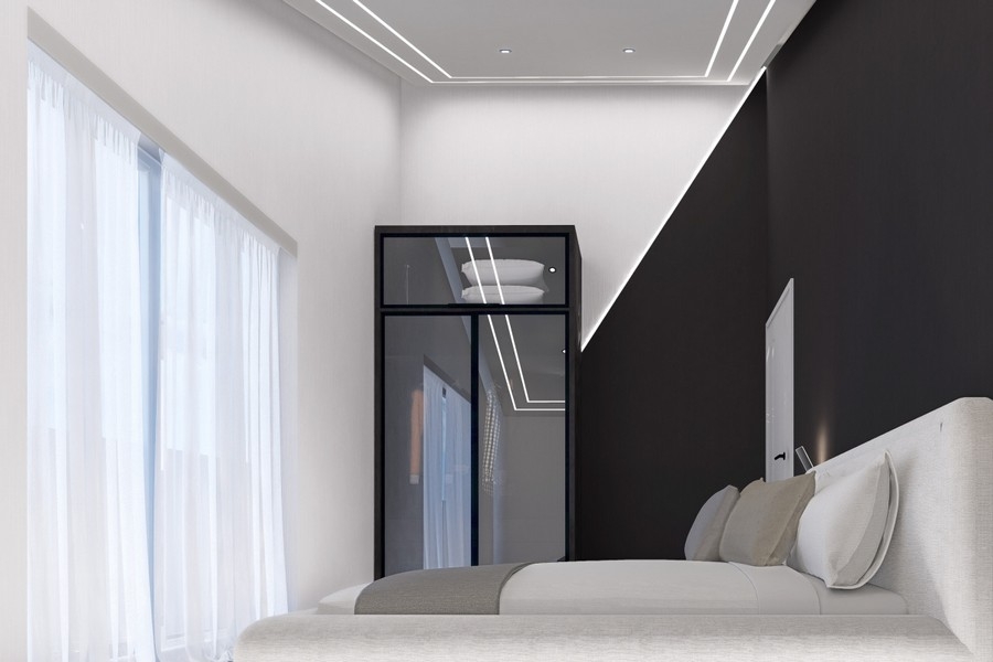 Camera da letto con armadio a muro
