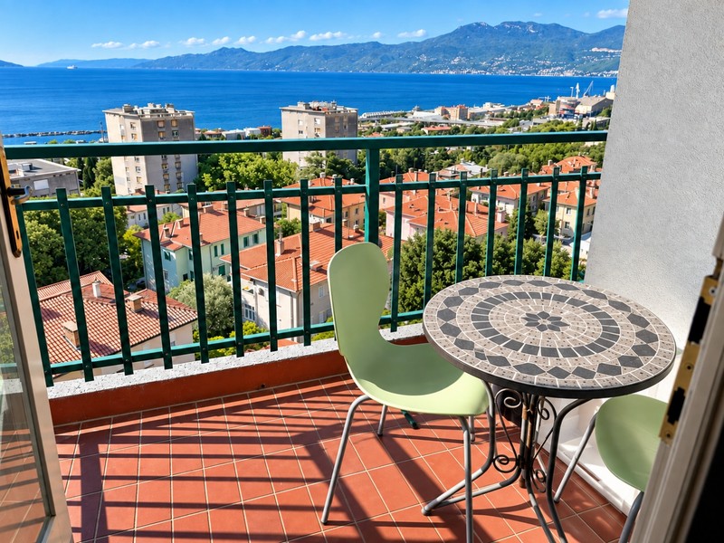 Appartamento con balcone e vista mare a Rijeka