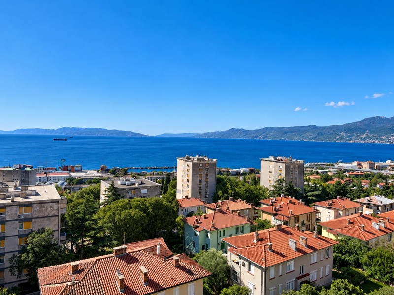 Vista su Rijeka e sul Quarnaro