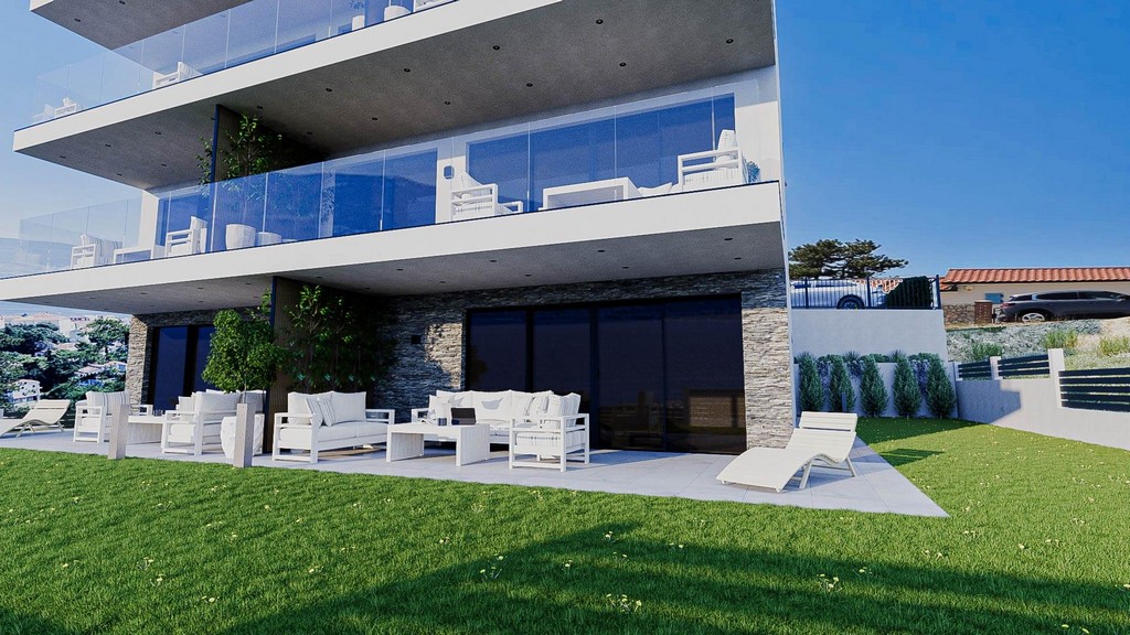 Giardino con zona lounge al piano terra
