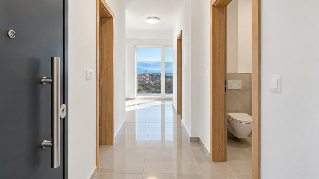 Corridoio con vista sul bagno