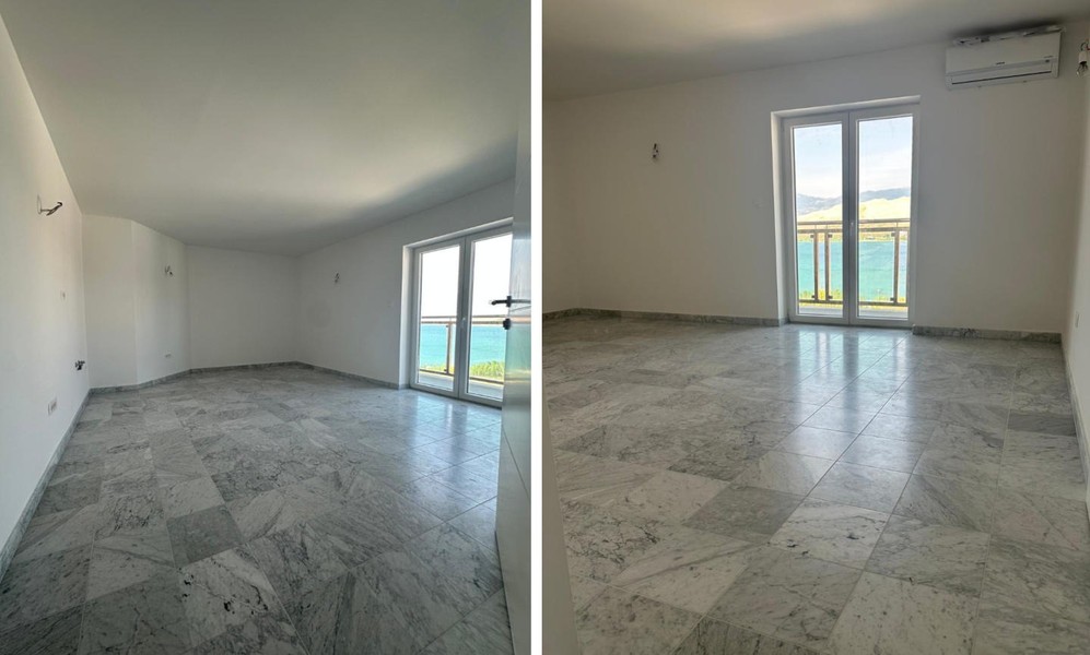 Soggiorno con cucina e accesso alla loggia