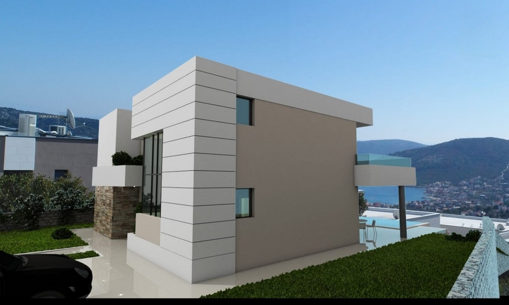 Retro della villa (rendering 3D).