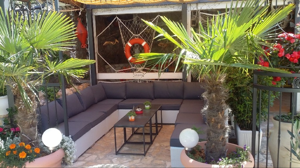 Terrazza coperta con alcune piante della villa - casa plurifamiliare in vendita in Croazia.