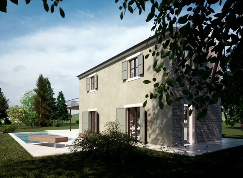 Villa con piscina e sdraio all'ombra a Porec