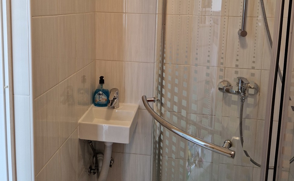 Bagno con doccia e lavamani