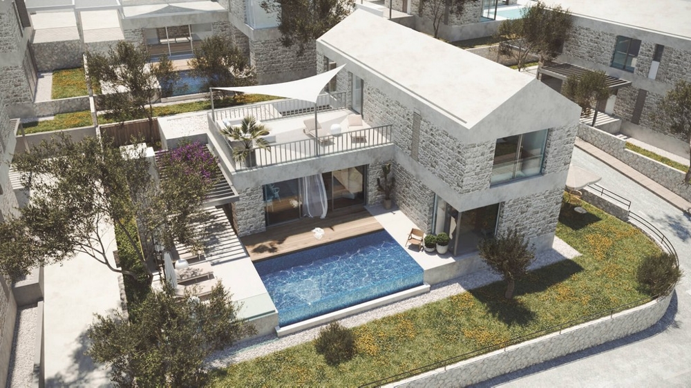 Villa mediterranea di nuova costruzione con piscina a sfioro sull'isola di Brac