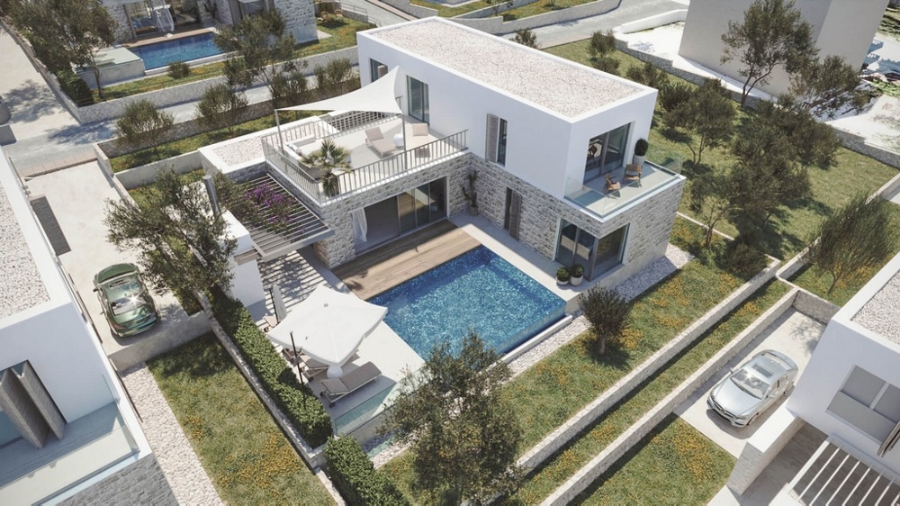 Ville moderne con piscina in vendita in Croazia - isola di Brac, Dalmazia.