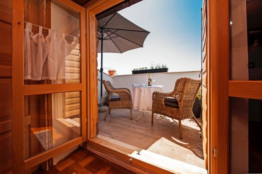 Vista sulla terrazza della casa H2829 a Rovinj.