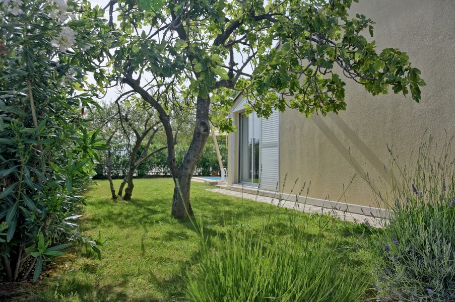 Giardino curato di una casa in vendita in Istria sul mare.