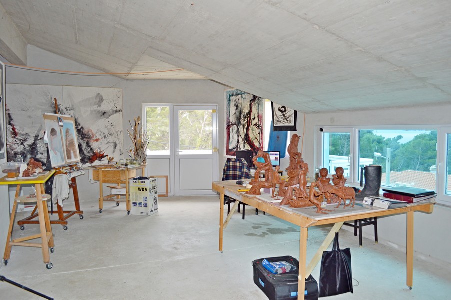 Atelier nel sottotetto.