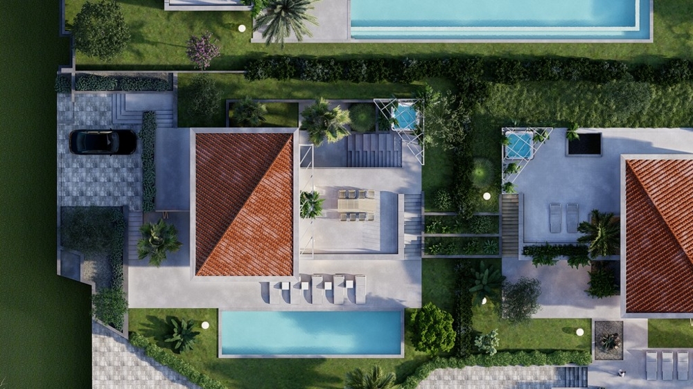 Villa H3474 dall'alto.