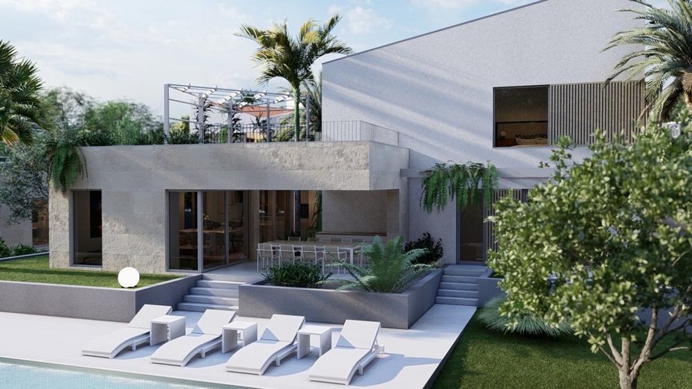 Villa moderna con piscina e terrazza