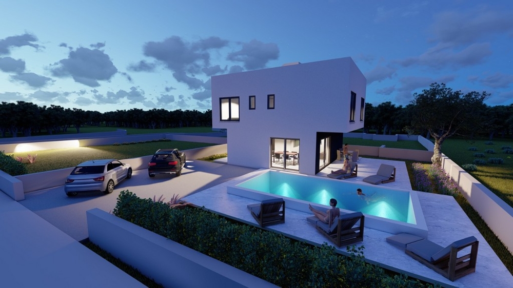 Villa moderna con piscina e vista mare in vendita in Croazia.