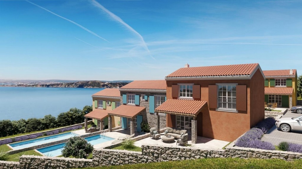 Casa di nuova costruzione con piscina e vista mare