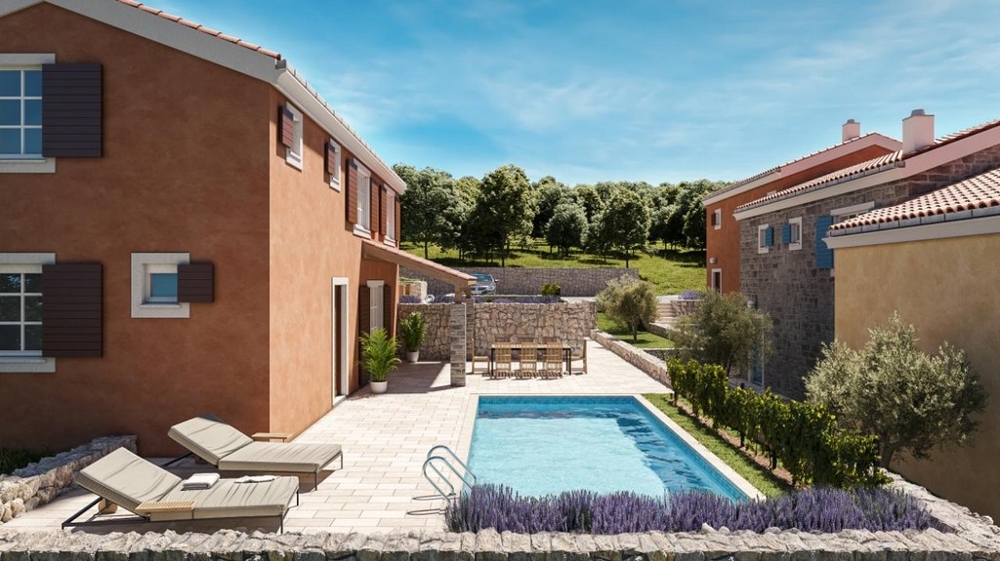 Area piscina con lettini prendisole - 3D
