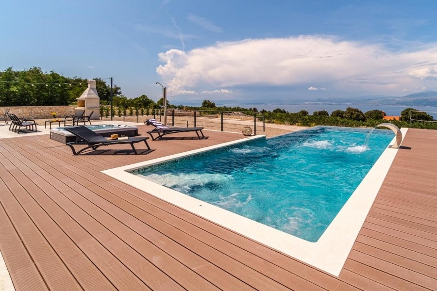 Piscina con bella vista mare - immobile H3685, Croazia.