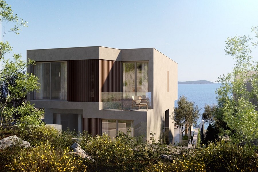 Alta struttura grezza della villa H3826 direttamente sul mare in Croazia - agenzia immobiliare: Panorama Scouting.