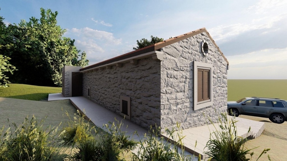 Casa indipendente con elementi in pietra in posizione tranquilla