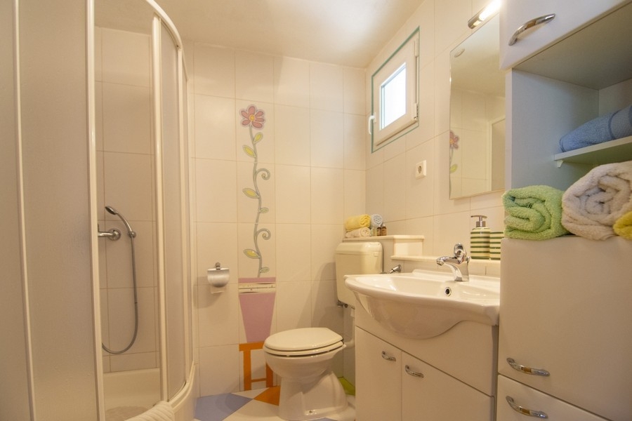 Bagno con doccia e luce naturale
