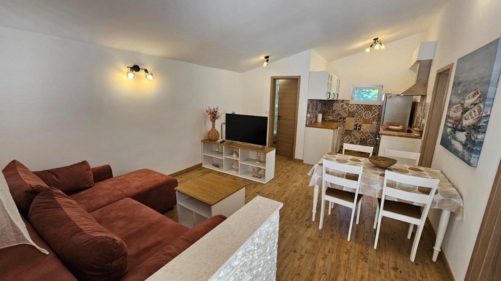 Zona giorno con cucina e concetto abitativo aperto