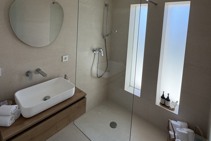Bagno con lavabo e doccia
