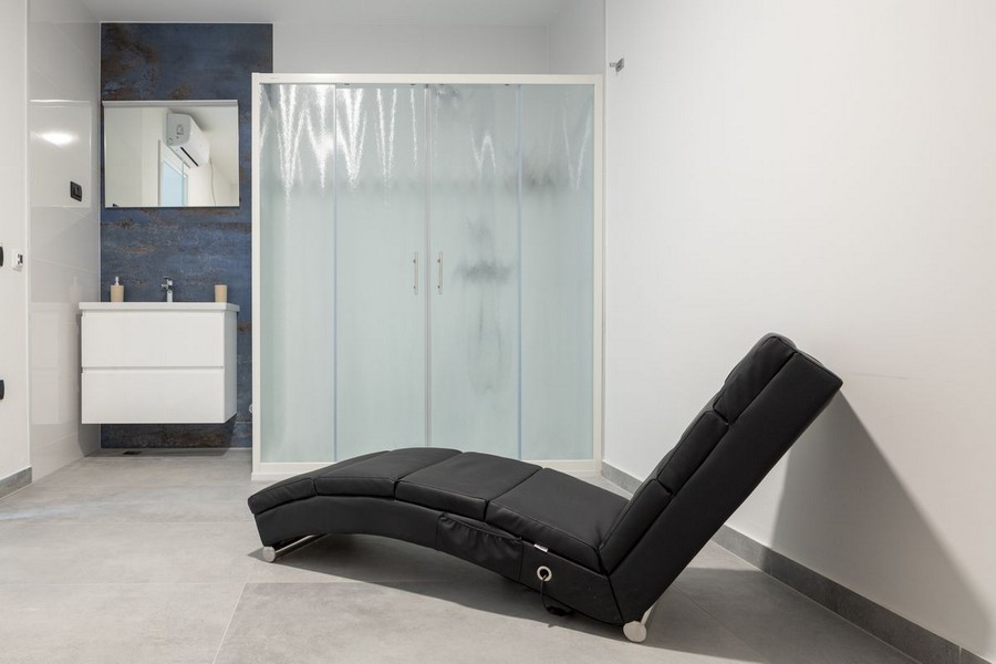 Sala fitness nel piano seminterrato della villa