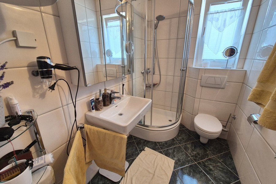 Bagno con doccia e WC