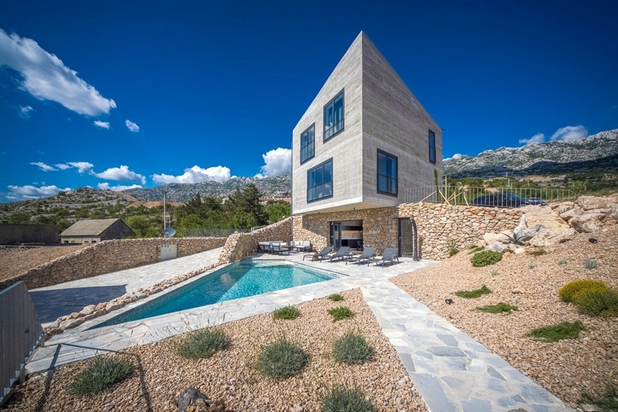 Villa moderna con piscina e vista mare a Lukovo Sugarje vicino a Karlobag