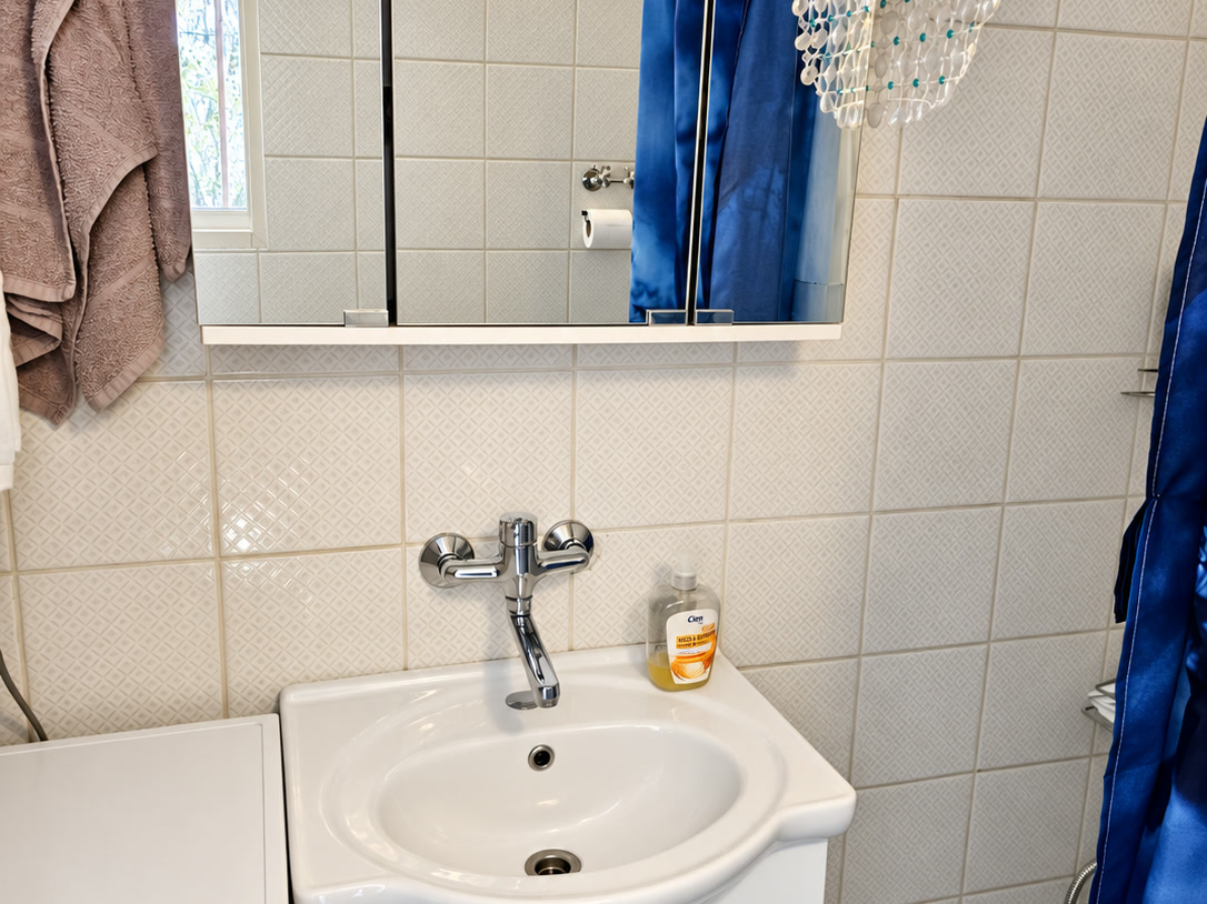 Bagno con lavabo e doccia
